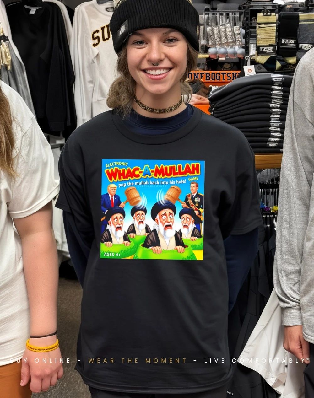 Electronic Whac-A-Mullah pop the mullah back into his hole Game Trump shirt