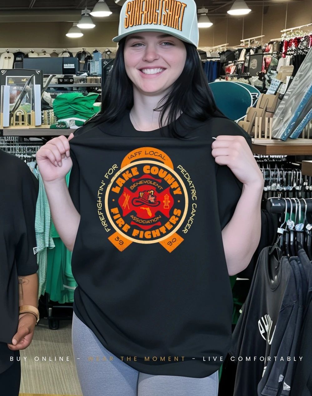 Lake County Firefighters L3990 Firefighting for Pediatric Cancer shirt