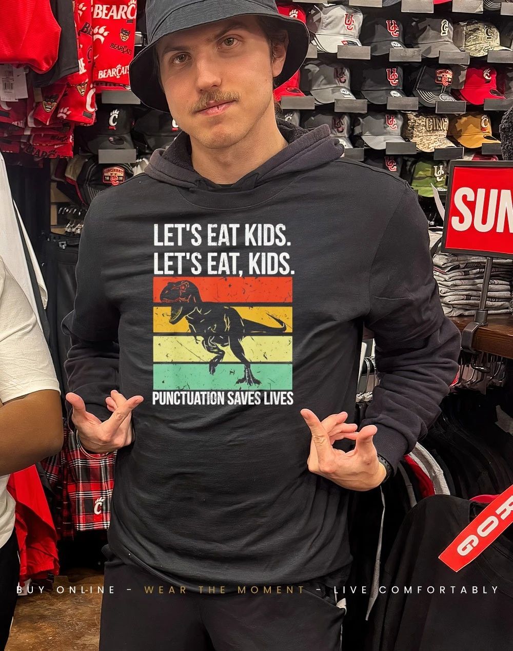 Let’s eat kids punctuation saves lives shirt