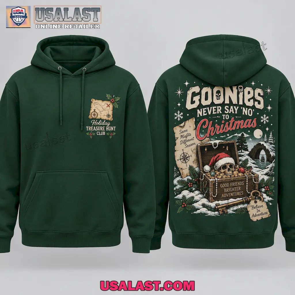 The Goonies Christmas Treasure Hunt Hoodie for Adventure Friends Who Never Say No to Holidays