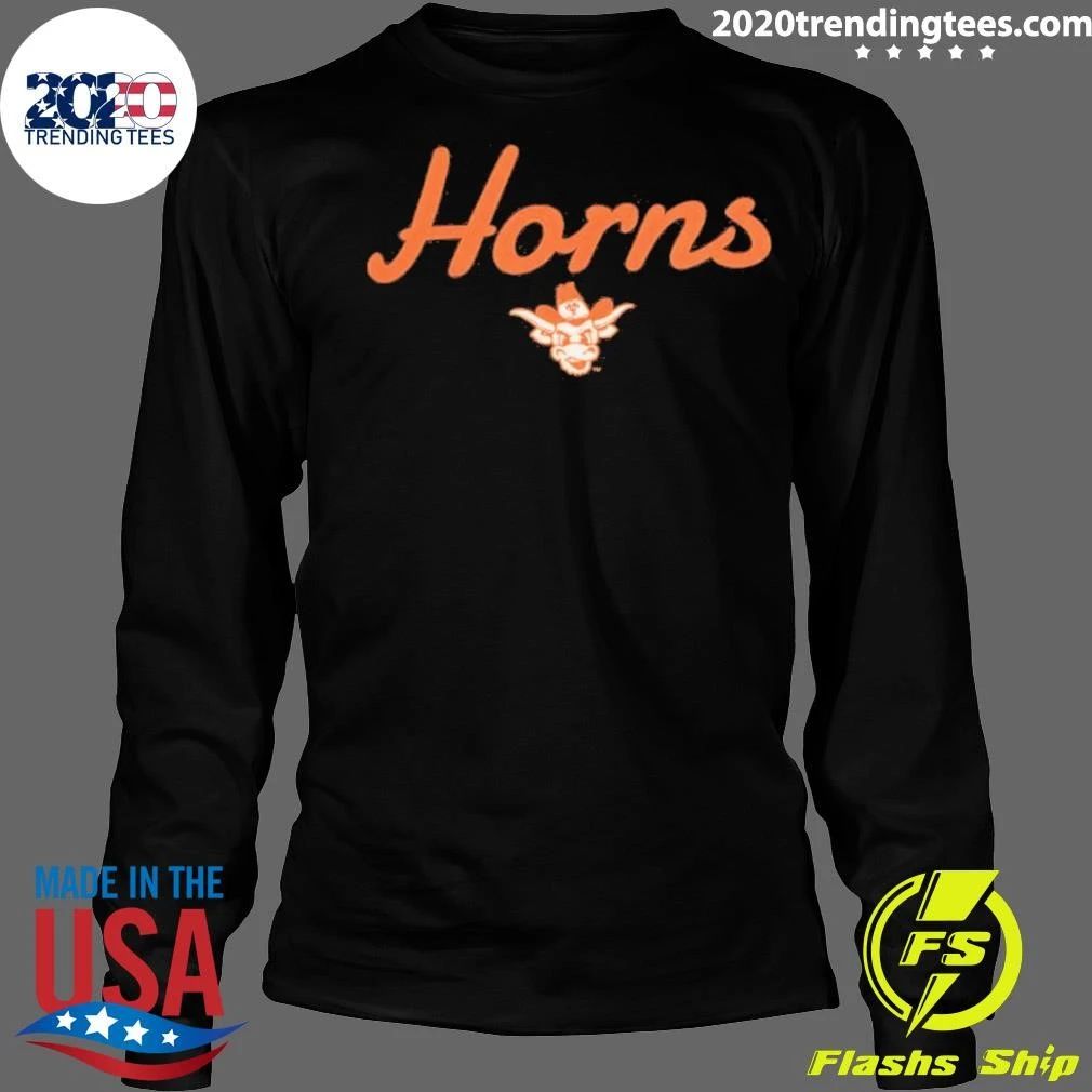 Longhorns Horns Cursive Bevo Longhorn Mascot Shirt