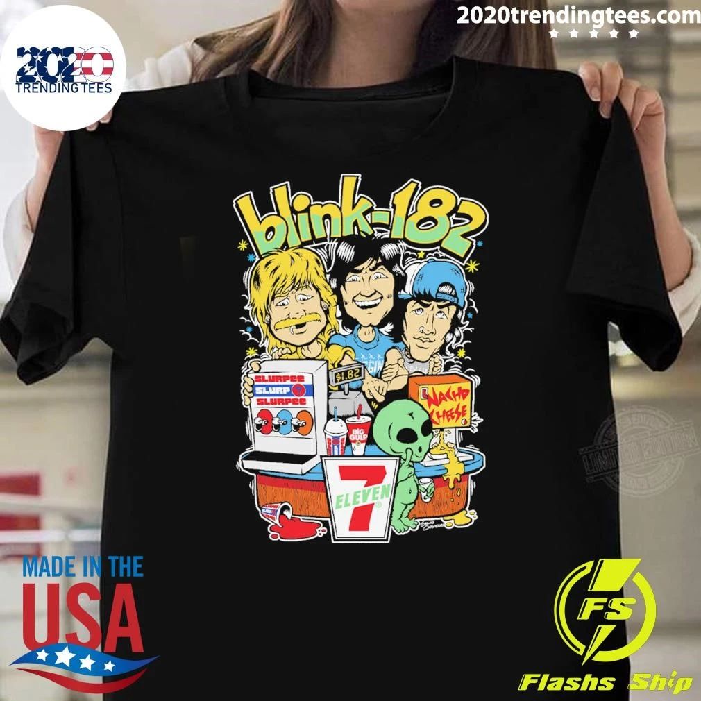 Blink 182 x PackMan x 7 Eleven Comic Con Take It To Eleven Illustrated Shirt
