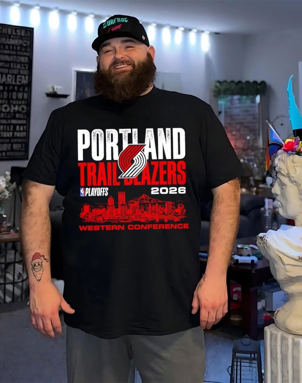 Portland Trail Blazers 2026 NBA Playoffs Western Conference Skyline Distressed shirt