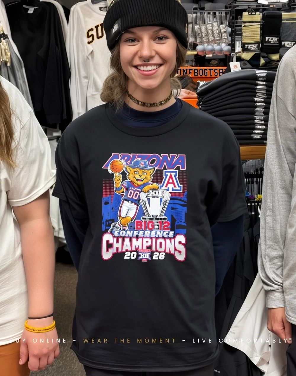 Arizona Wildcats 2026 Big 12 Conference Champions Mascot Trophy shirt