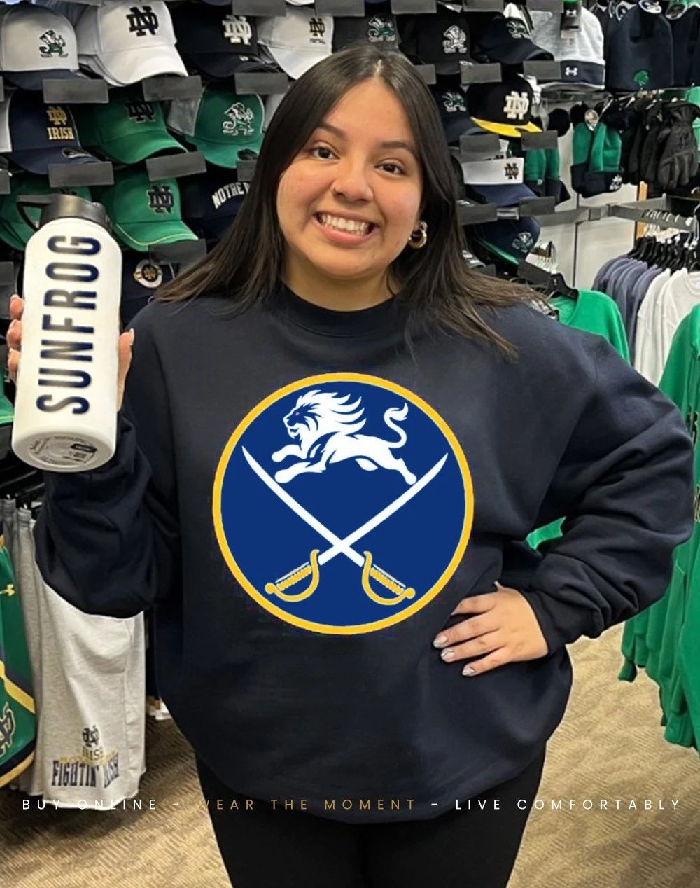 Buffalo Sabres Alex Lyon the logo front and back shirt