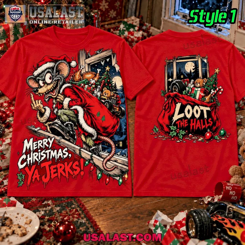 Rat Fink Merry Christmas Ya Jerks 3D Shirt