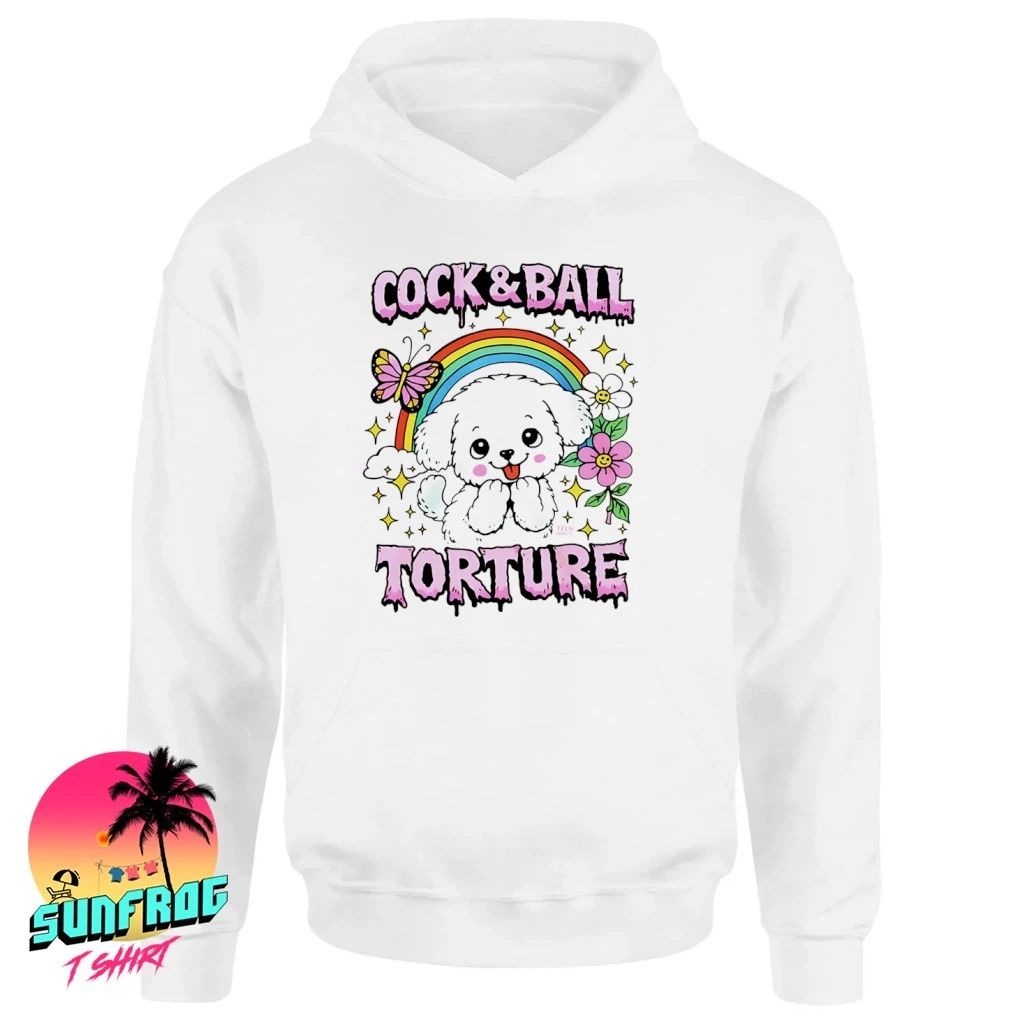 Cock and Ball Torture Dog rainbow graphic shirt