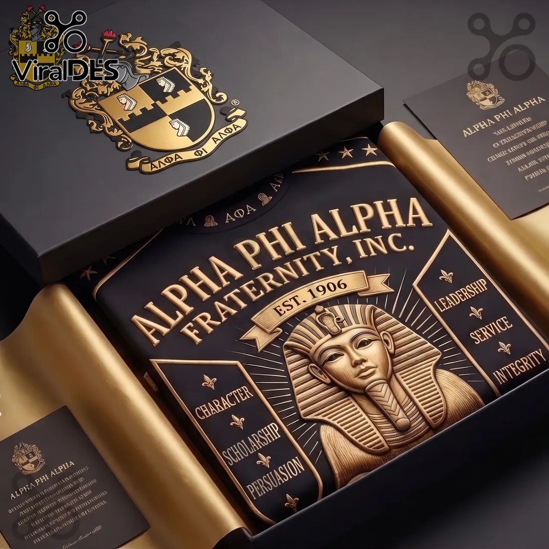 Alpha Phi Alpha Fraternity 1906 Gold Emblem T-Shirt