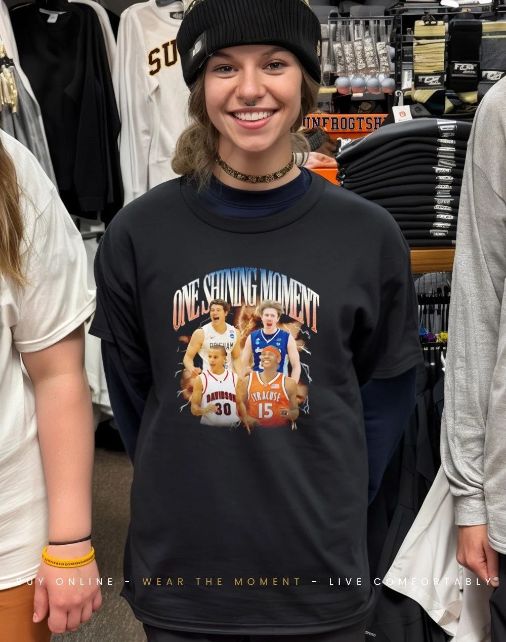 One Shining Moment Basketball player graphic shirt