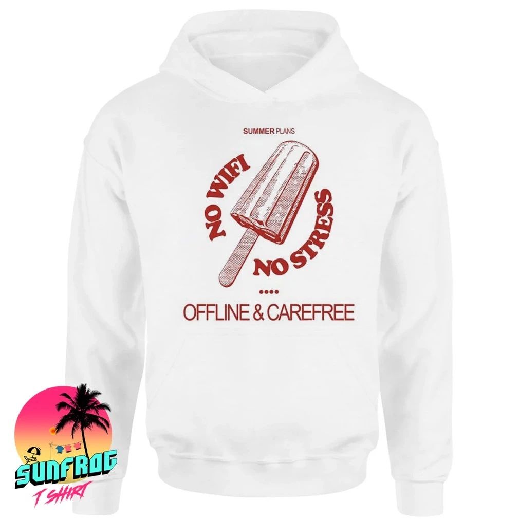 Ice cream summer plans no wifi no stress offline and carefree shirt