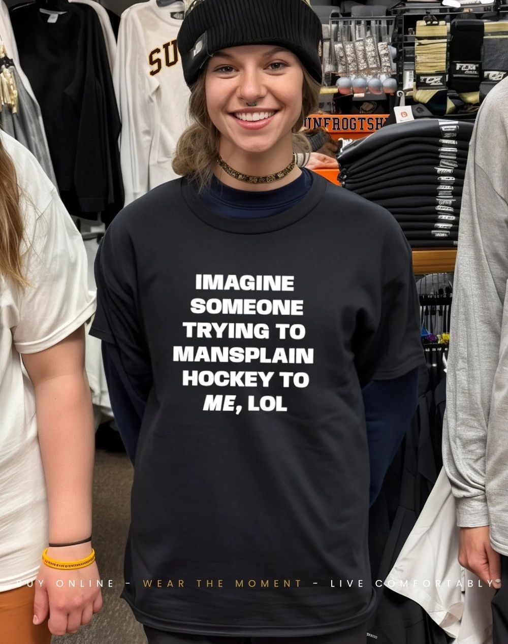 Imagine someone trying to mansplain hockey to me lol shirt