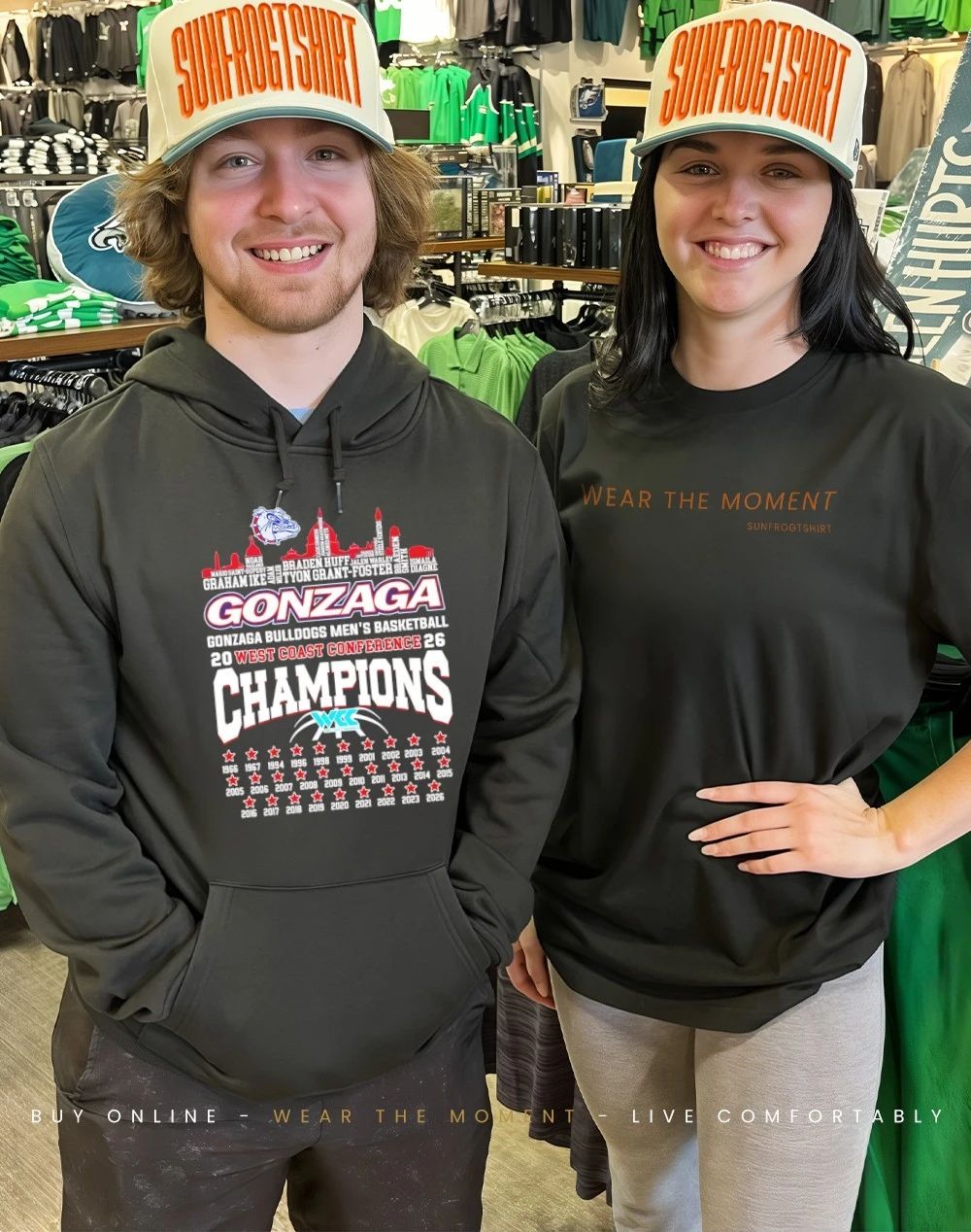 Gonzaga Bulldogs 2026 West Coast Conference Champions 29 Time city skyline shirt