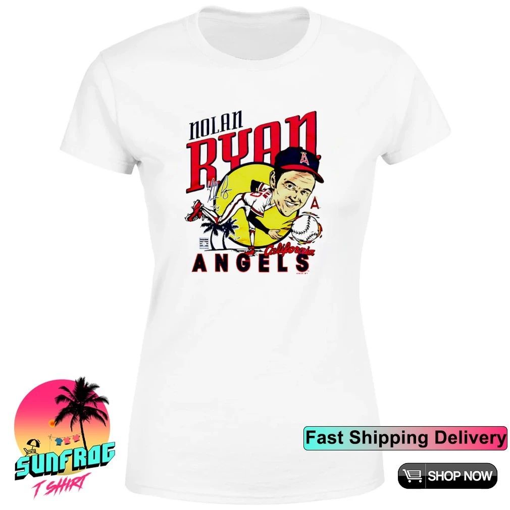 Angels Nolan Ryan signature caricature shirt
