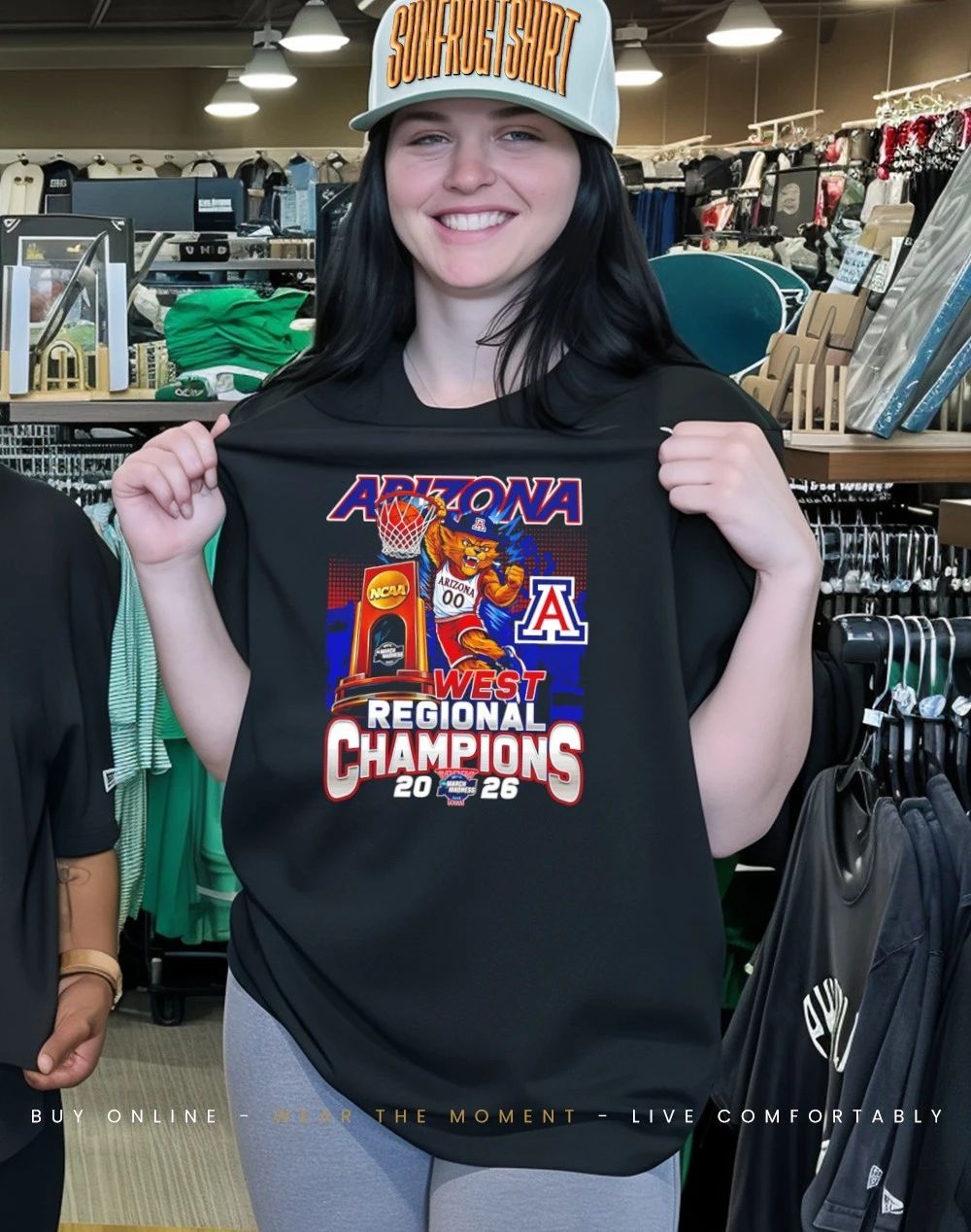 Arizona Wildcats 2026 West Regional Champions mascot trophy shirt