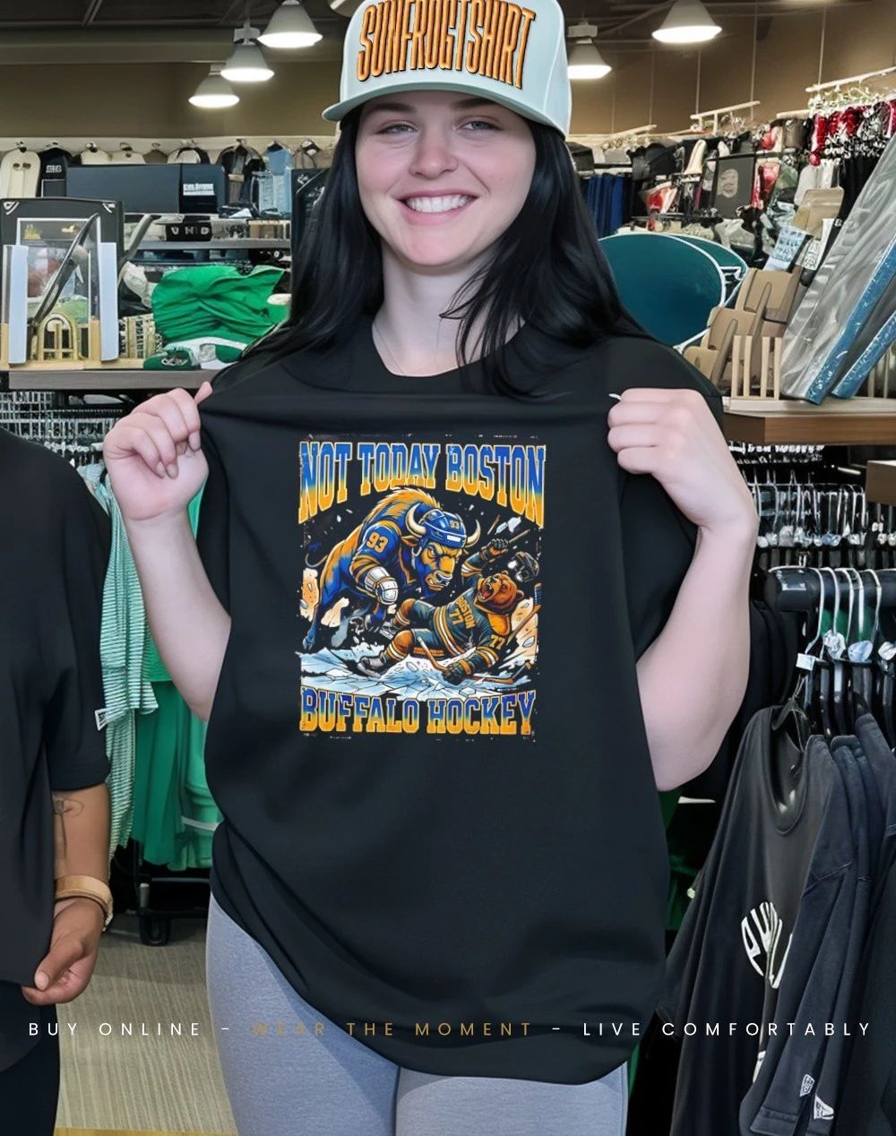 Buffalo Sabers not today Boston Buffalo Hockey mascot shirt
