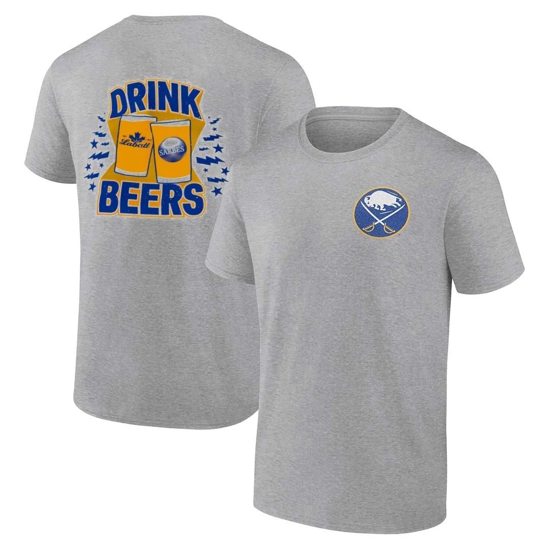 Buffalo Sabres drink Labatt beers front and back shirt