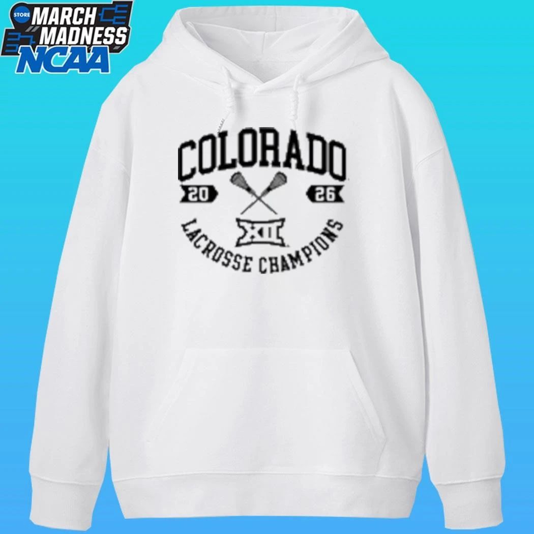 Colorado Buffaloes White Summit Sportswear Big 12 Lacrosse Champions 2026 Shirt