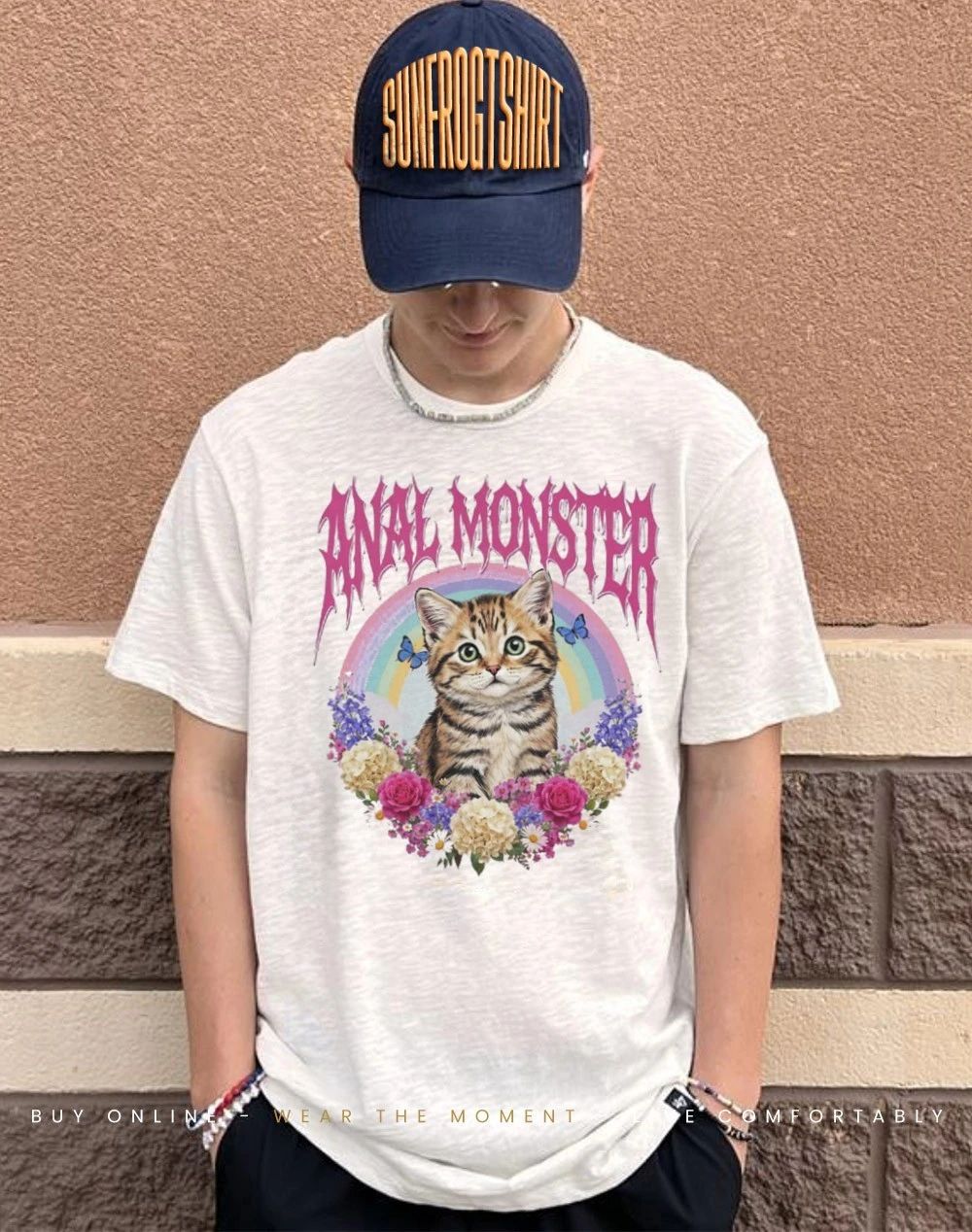 Kitten flowers anal monster shirt