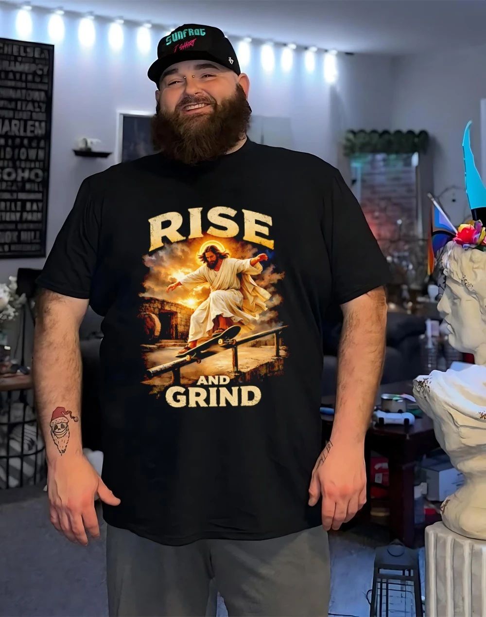 Rise and Grind ’26 Jesus skateboarding shirt