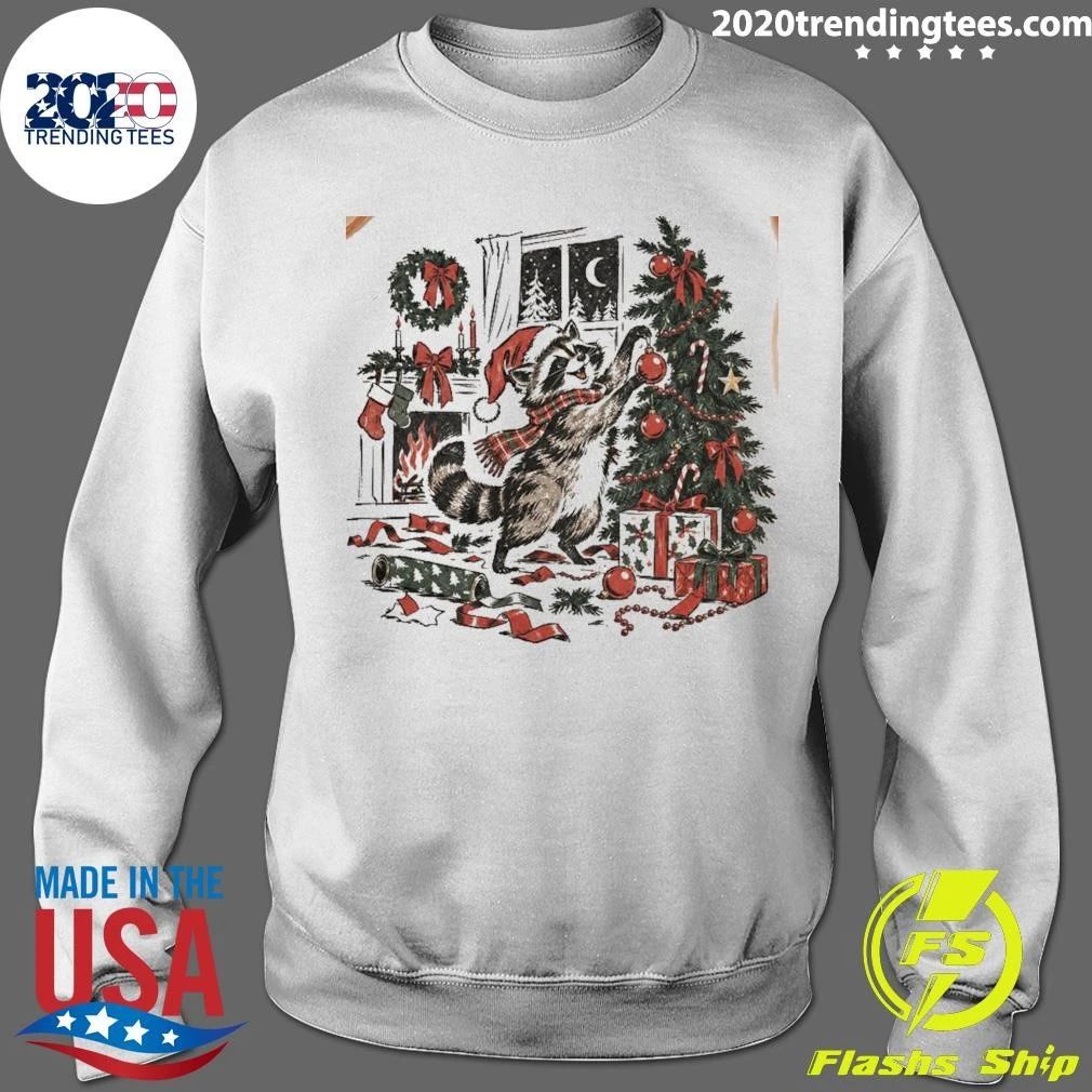 Raccoon Christmas Animal Tee Shirt