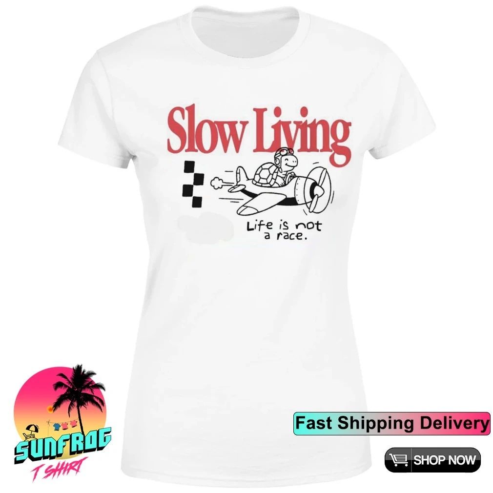 Turtle piloting slow living life is not a race shirt