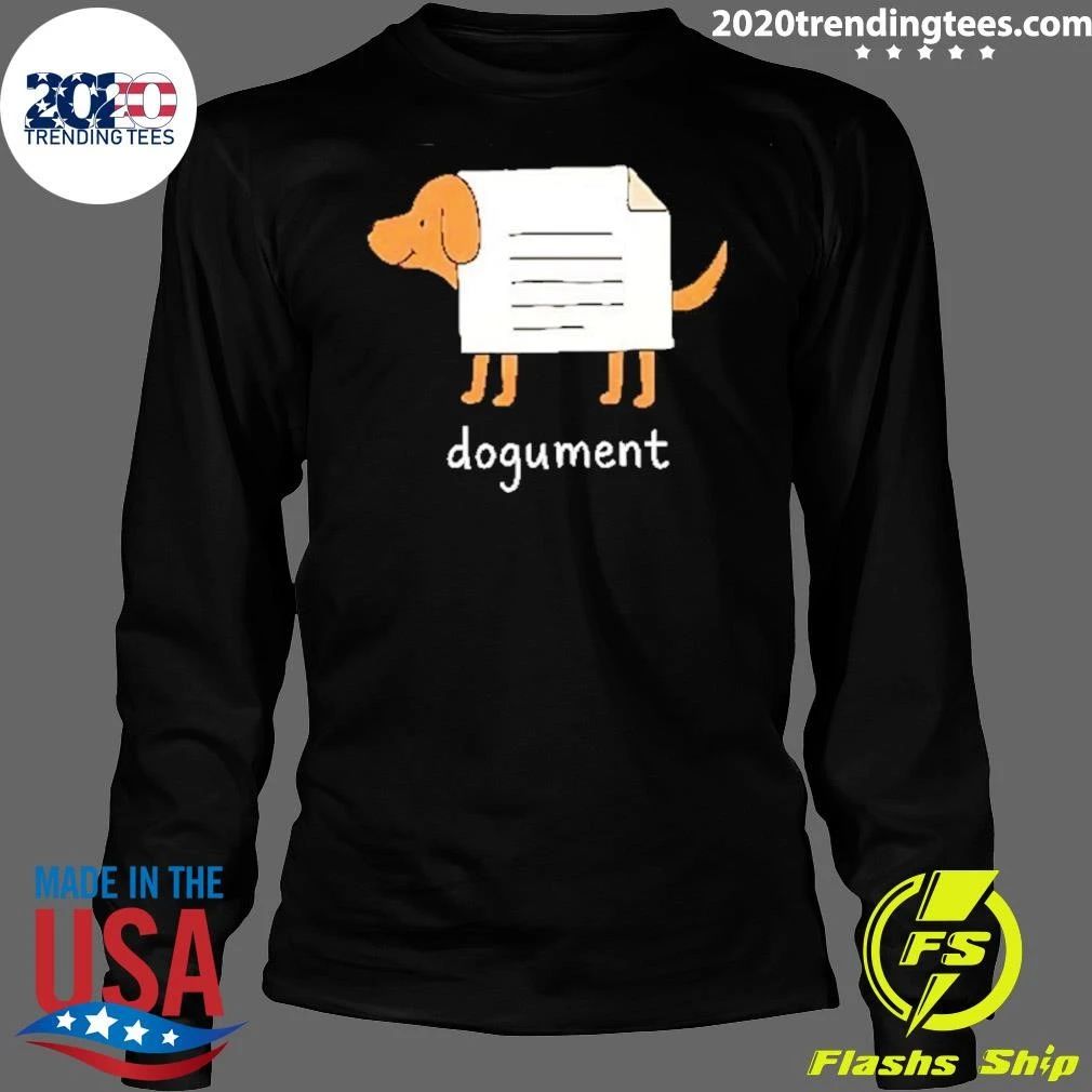 Dogument Dog Document Pun Office Parody Shirt