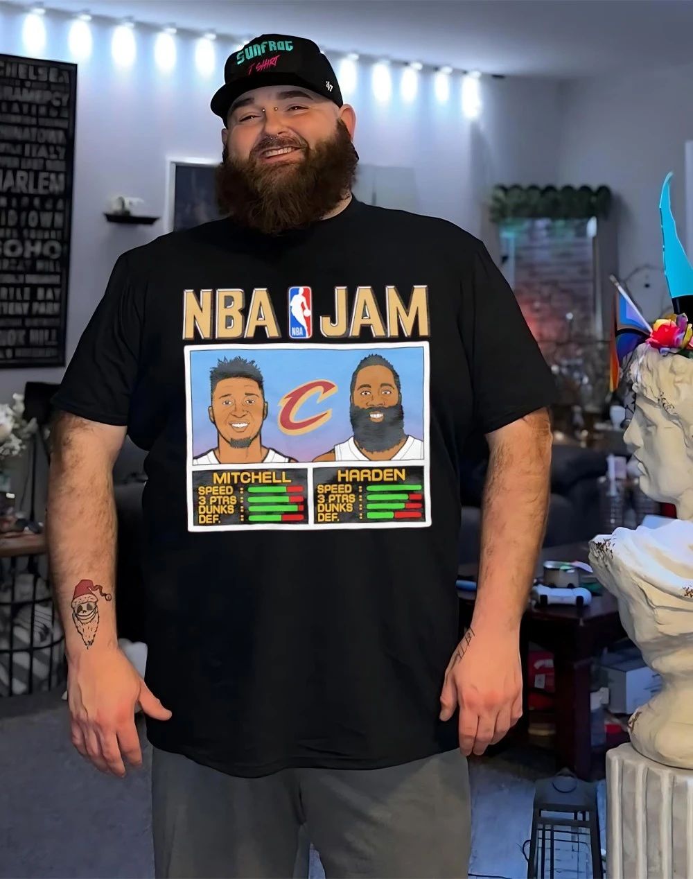 Donovan Mitchell and James Harden Cavs Cleveland Cavaliers NBA Jam shirt