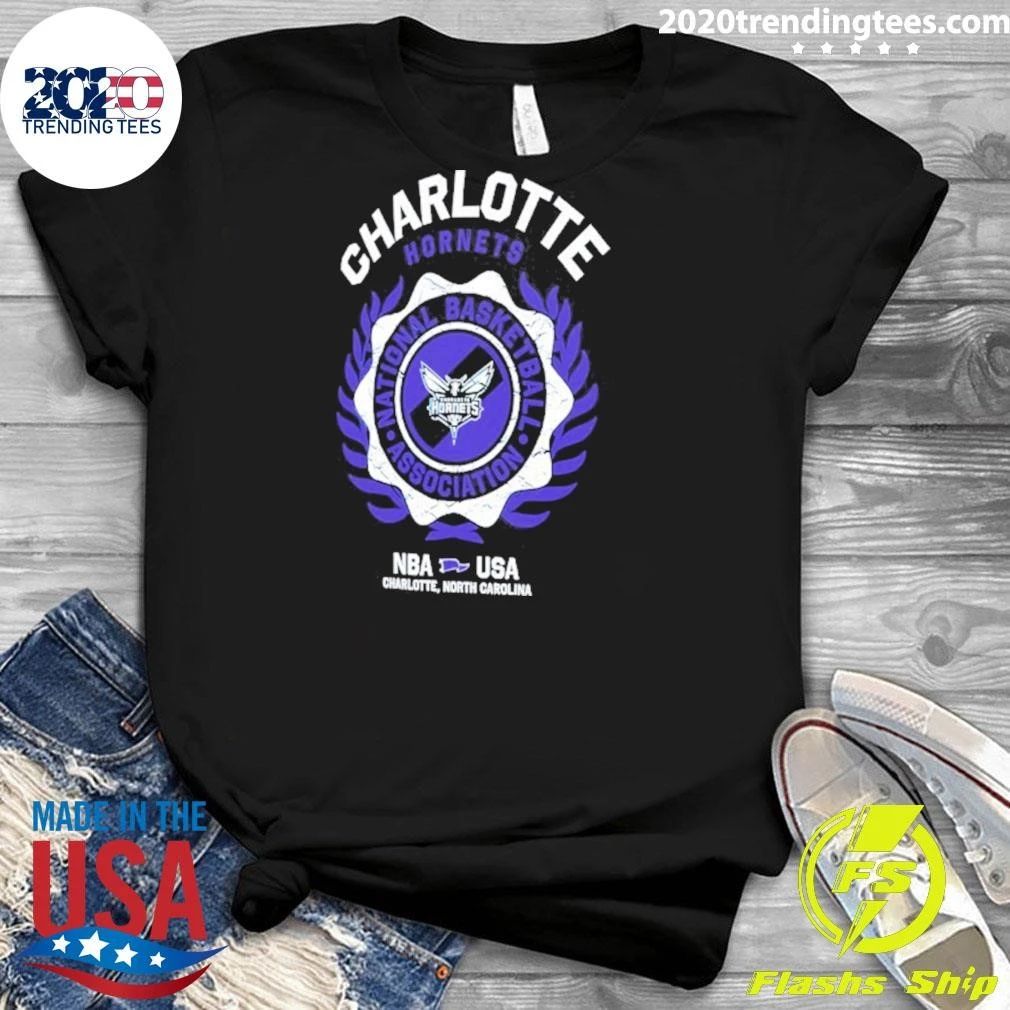 Charlotte Hornets Nba Usa Laurel Crest Flocking 2026 Shirt