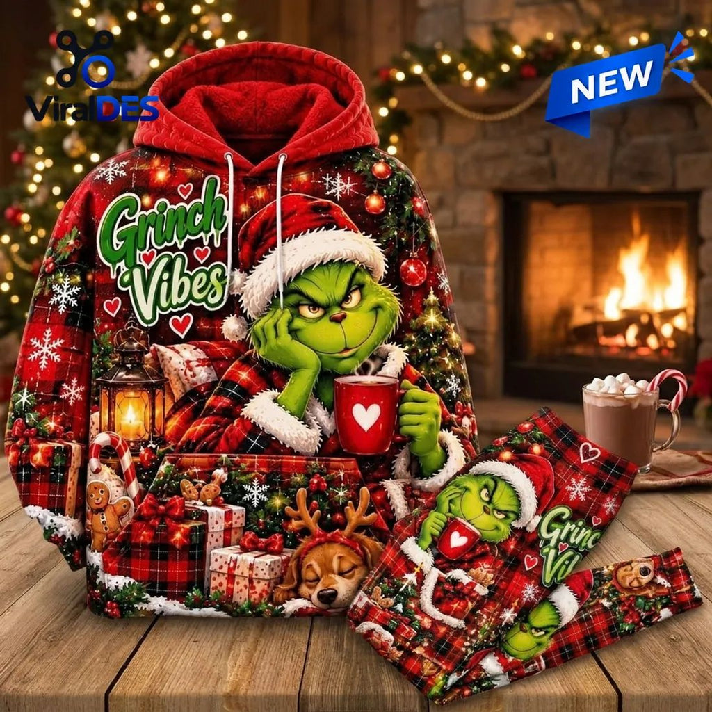 Grinch Hoodie and Leggings Set