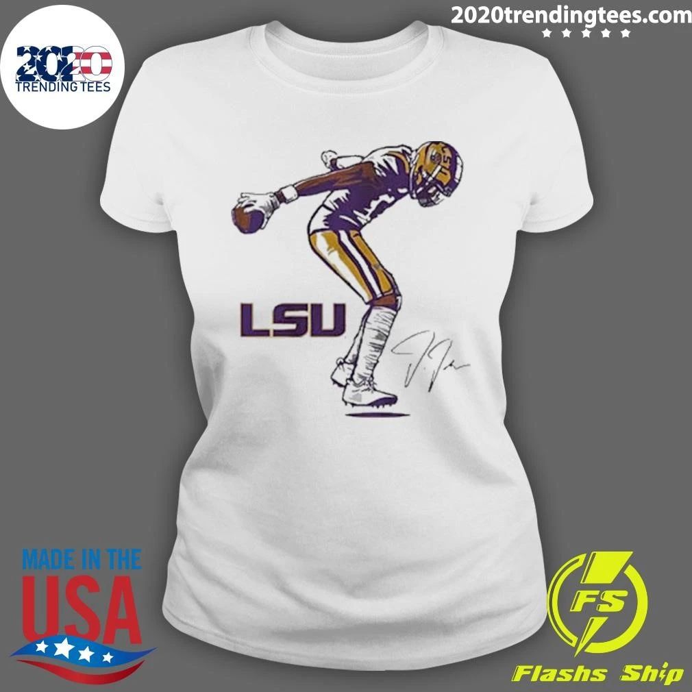 LSU Football Justin Jefferson Superstar Pose Signature Shirt