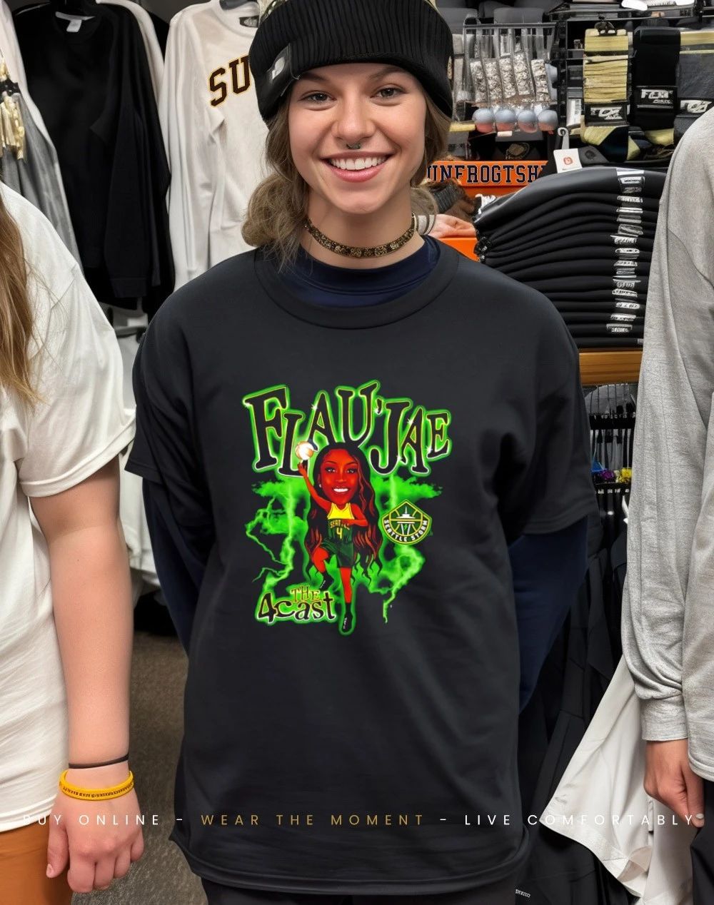 Flau’jae Johnson Seattle Storm Draft caricature shirt