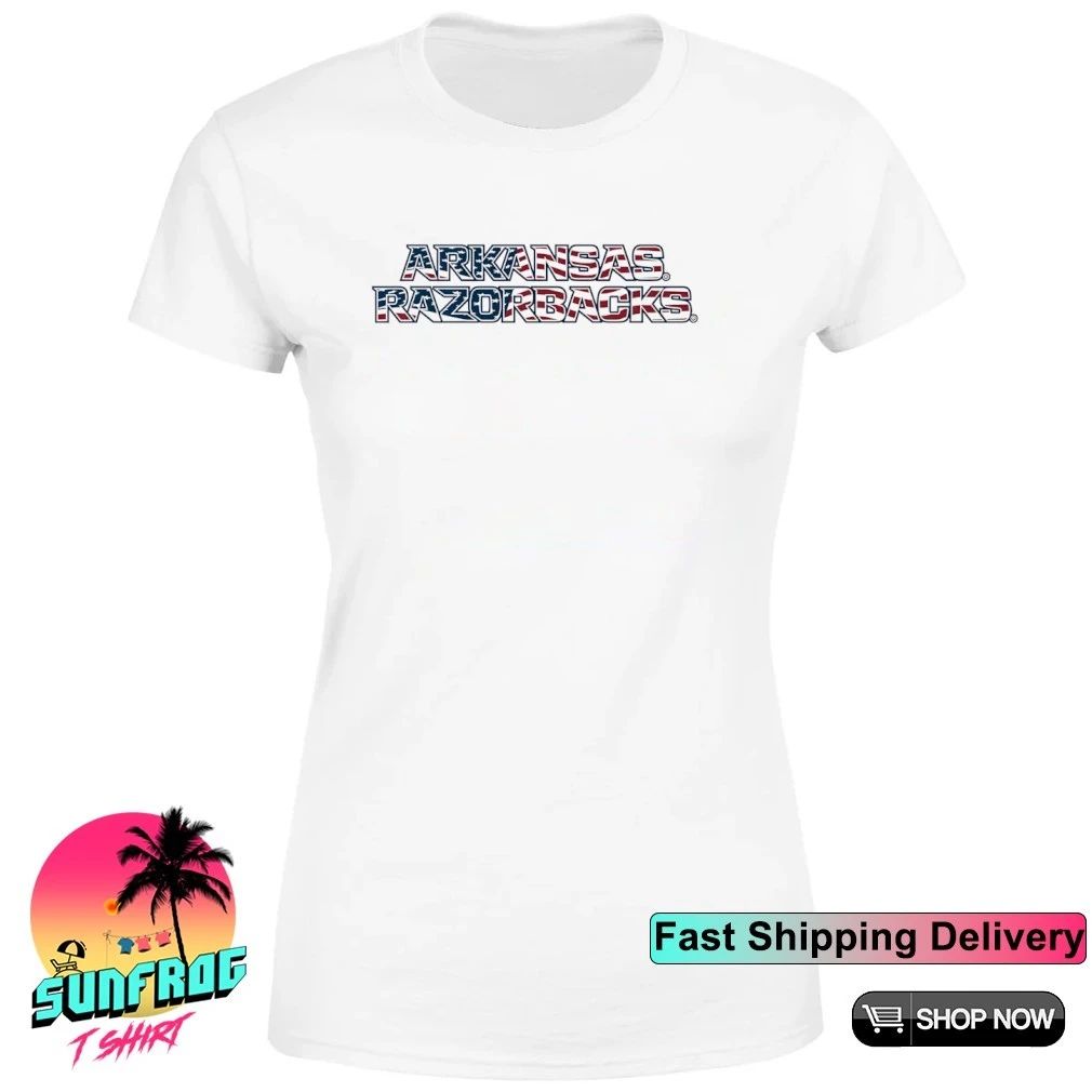 Arkansas Razorbacks Patriotic Marks Wordmark Stack shirt