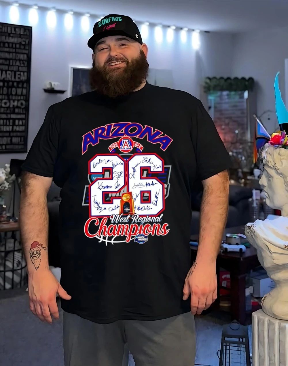 Arizona Wildcats 2026 West Regional Champions 36-2 score signatures shirt