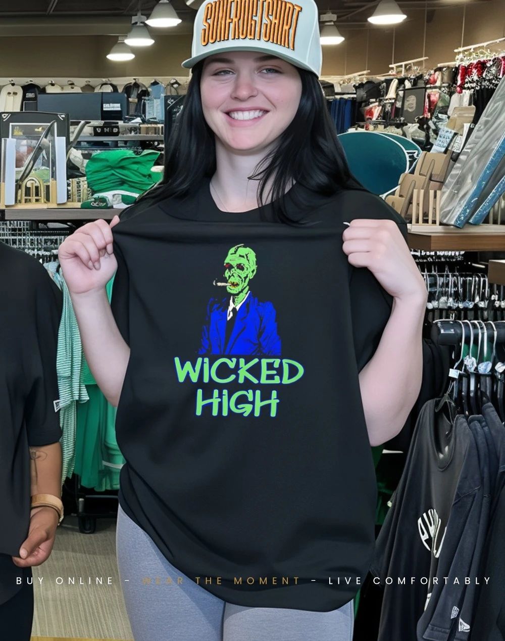 Wicked High Stoned zombie smoking shirt