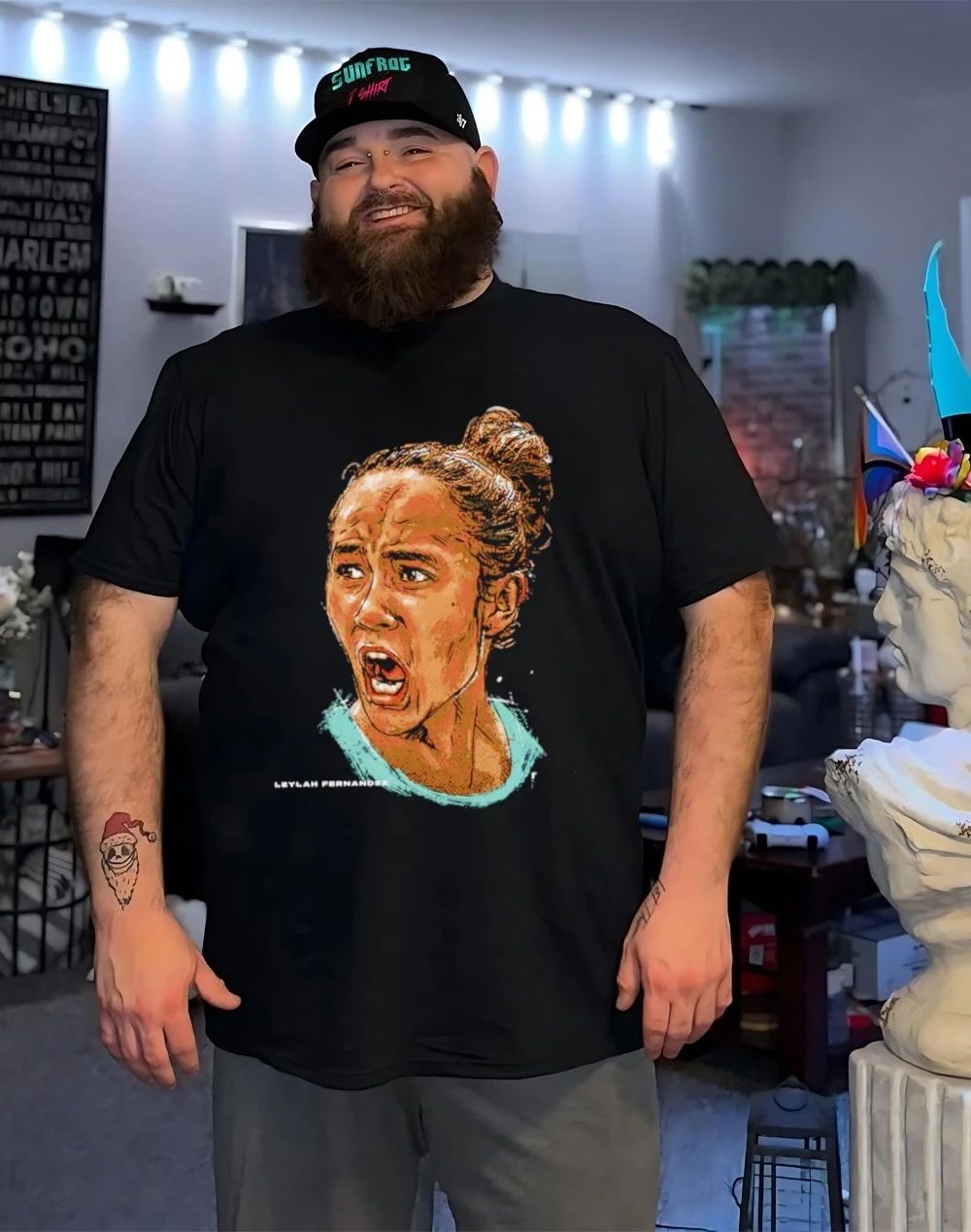Leylah Fernandez Tennis player Portrait graphic shirt