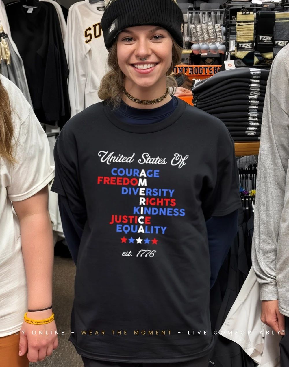 United States of Courage Freedom Diversity Rights Kindness Justice Equality shirt