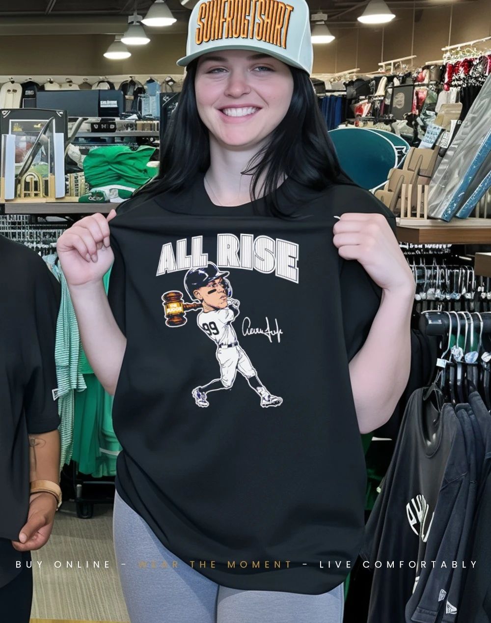 Aaron Judge New York Yankees All Rise caricature signature shirt