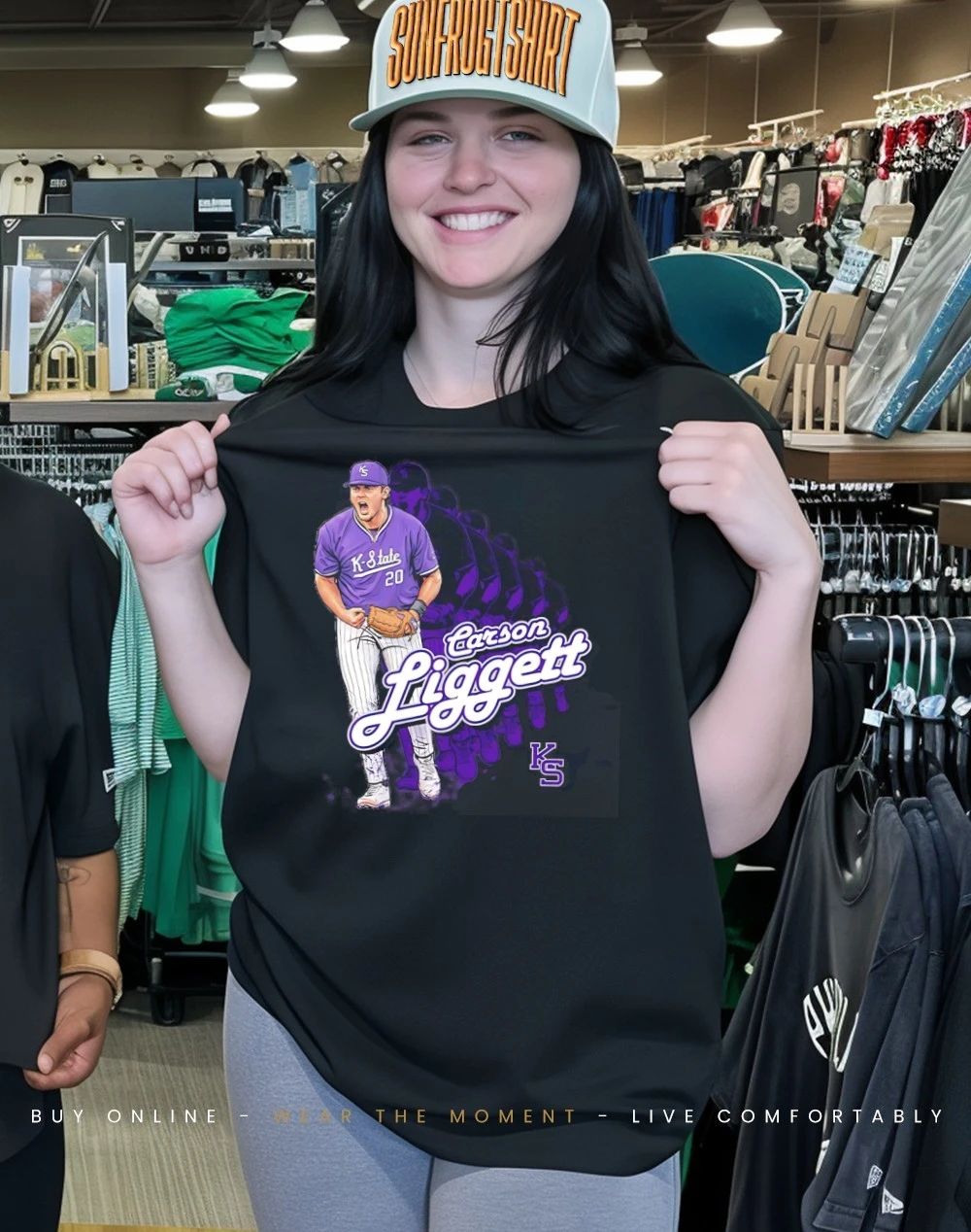 Carson Liggett Kansas State Wildcats baseball player graphic shirt
