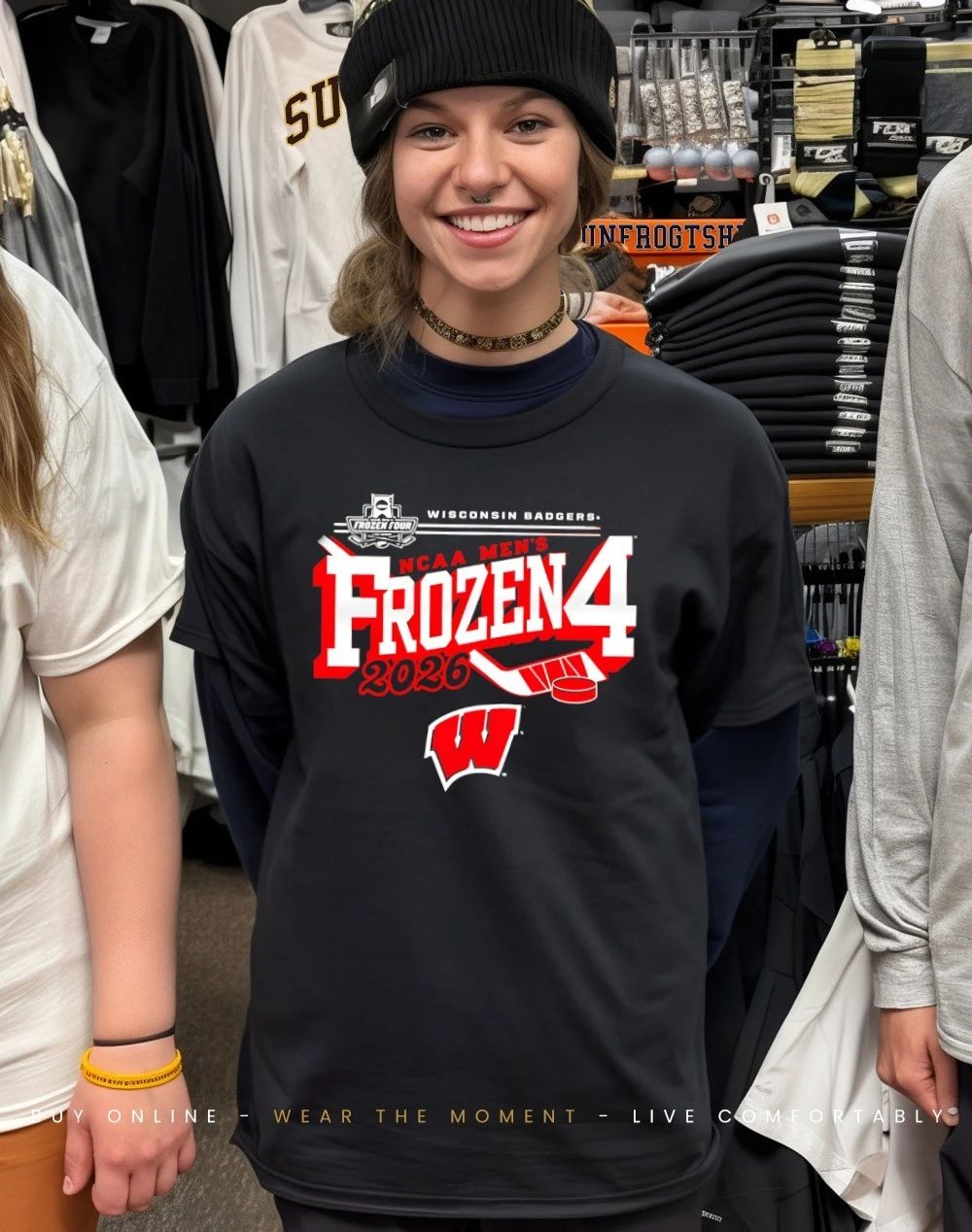 Wisconsin Badgers Men’s Hockey 2026 NCAA Frozen Four Vegas logo shirt