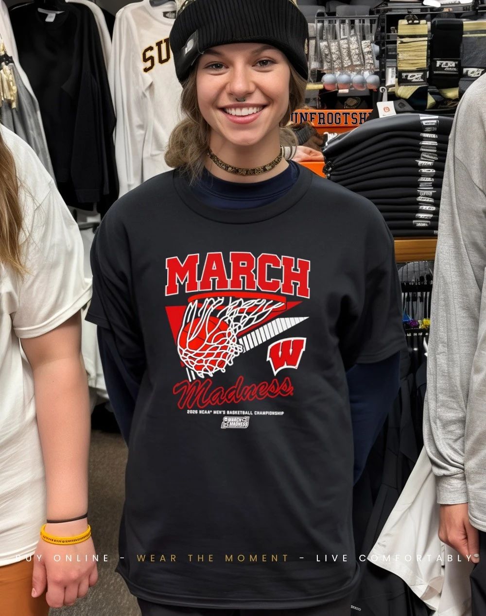 Wisconsin Badgers MBB 2026 March Madness Retro Swish shirt