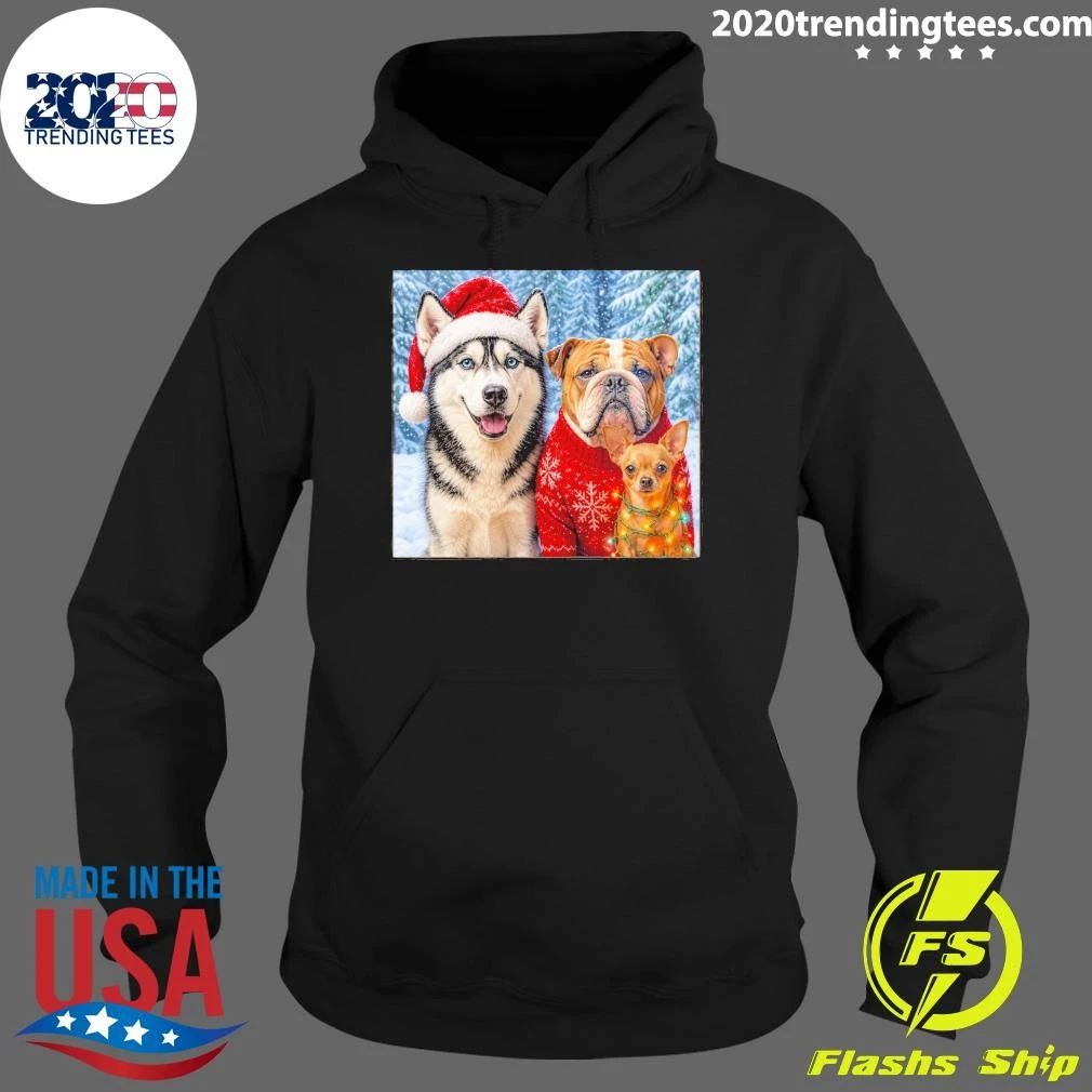 Husky, Bulldog and Chihuahua Dogs Christmas Sweater Shirt