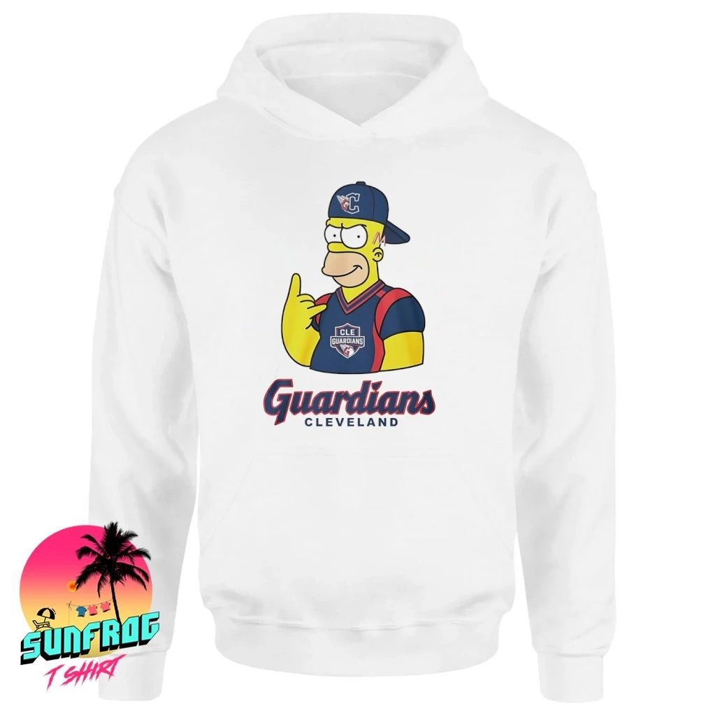 The Simpsons x Cleveland Guardians player rock hand shirt