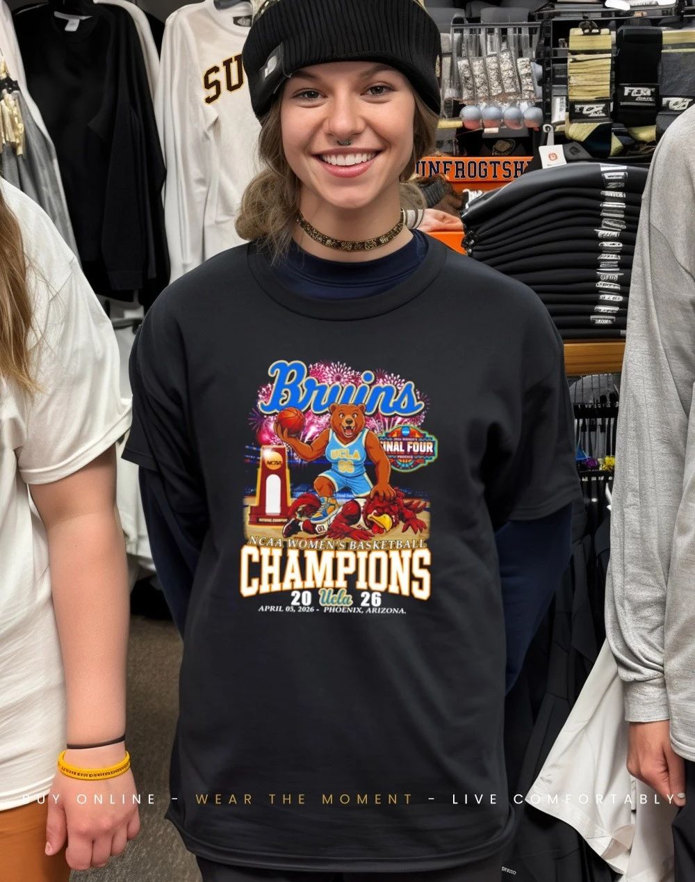 UCLA Bruins 2026 Women’s Basketball National Champions mascot shirt