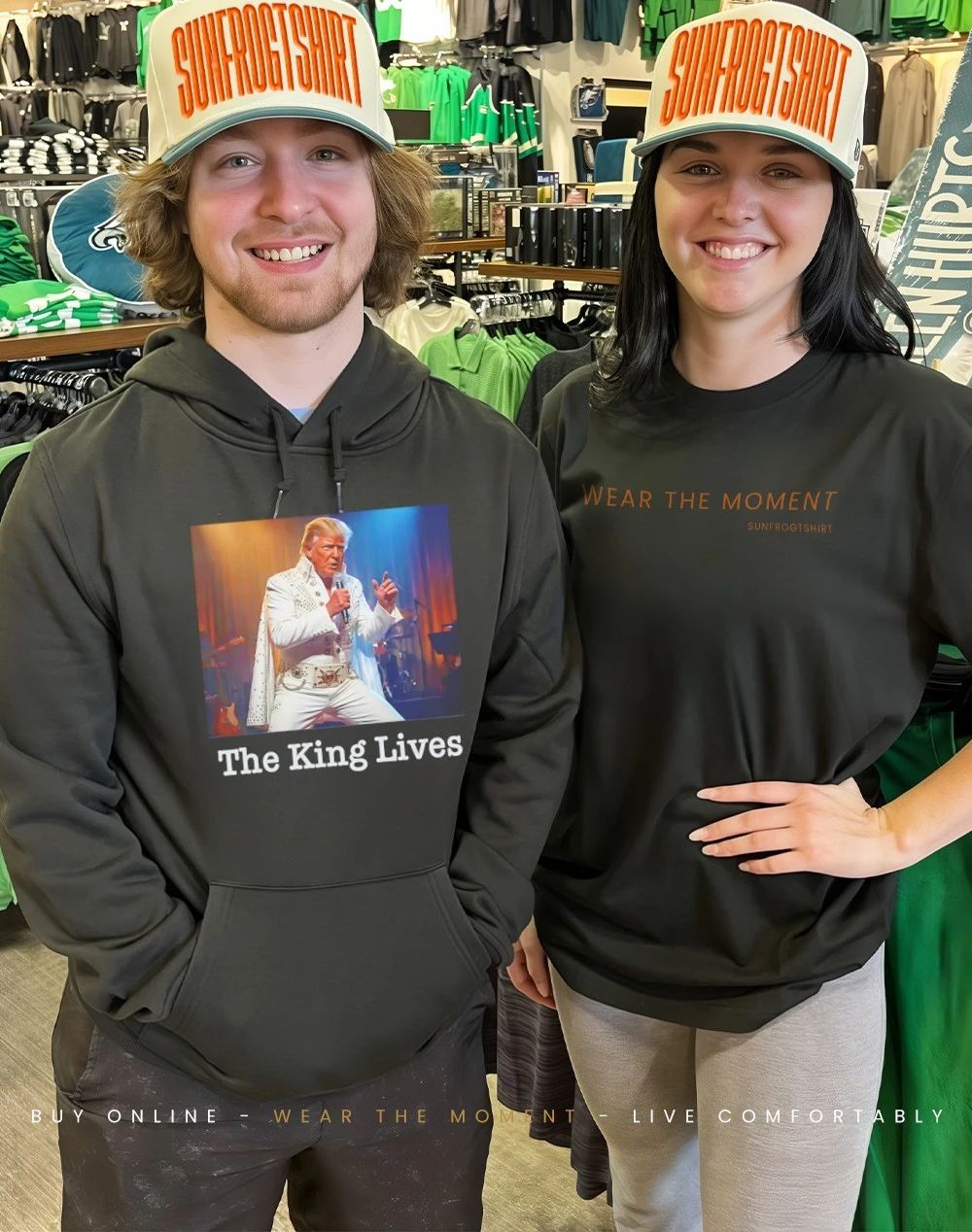 Trump Elvis The King Lives Political Parody shirt