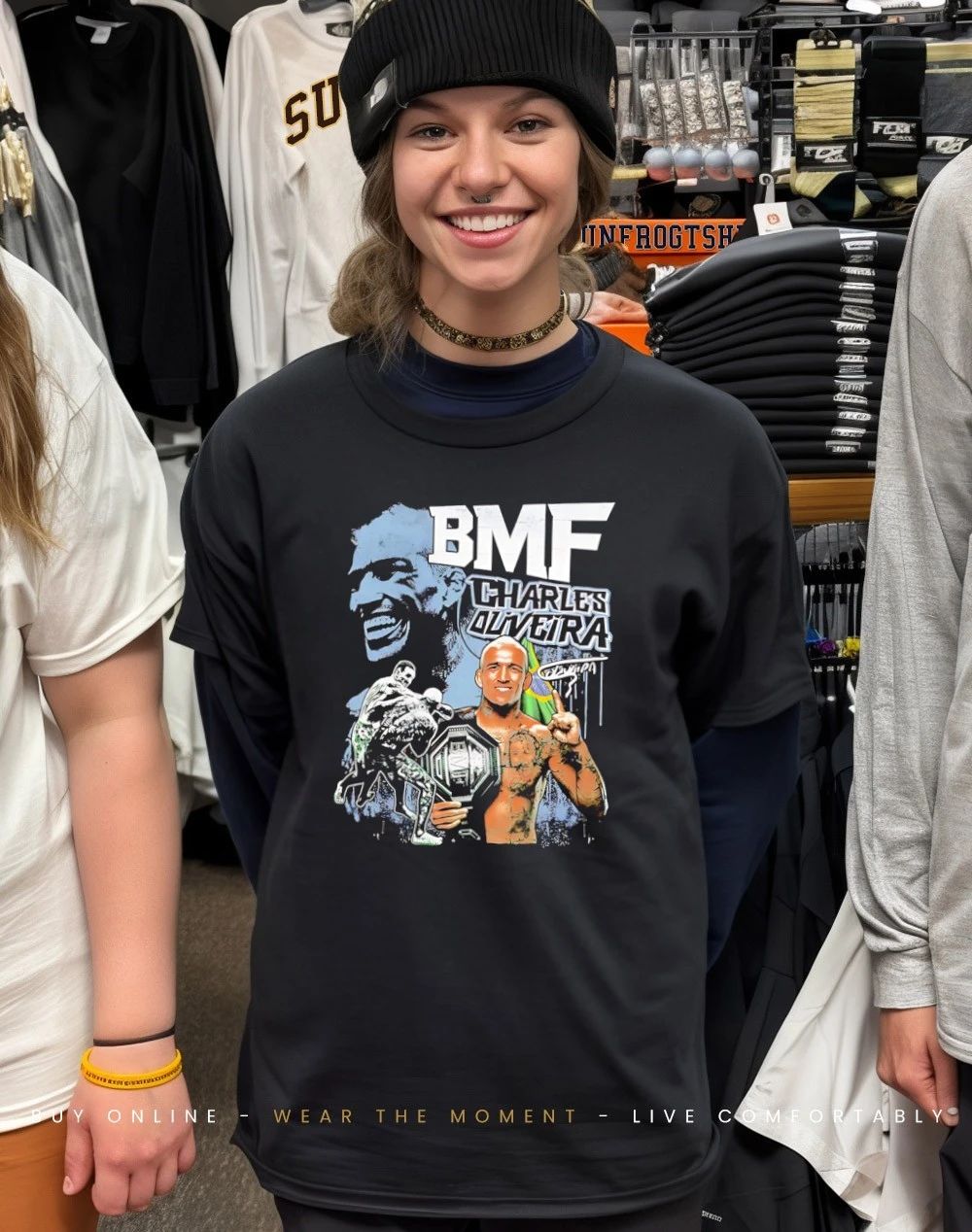 Charles Oliveira 2026 BMF Champion signature graphic shirt