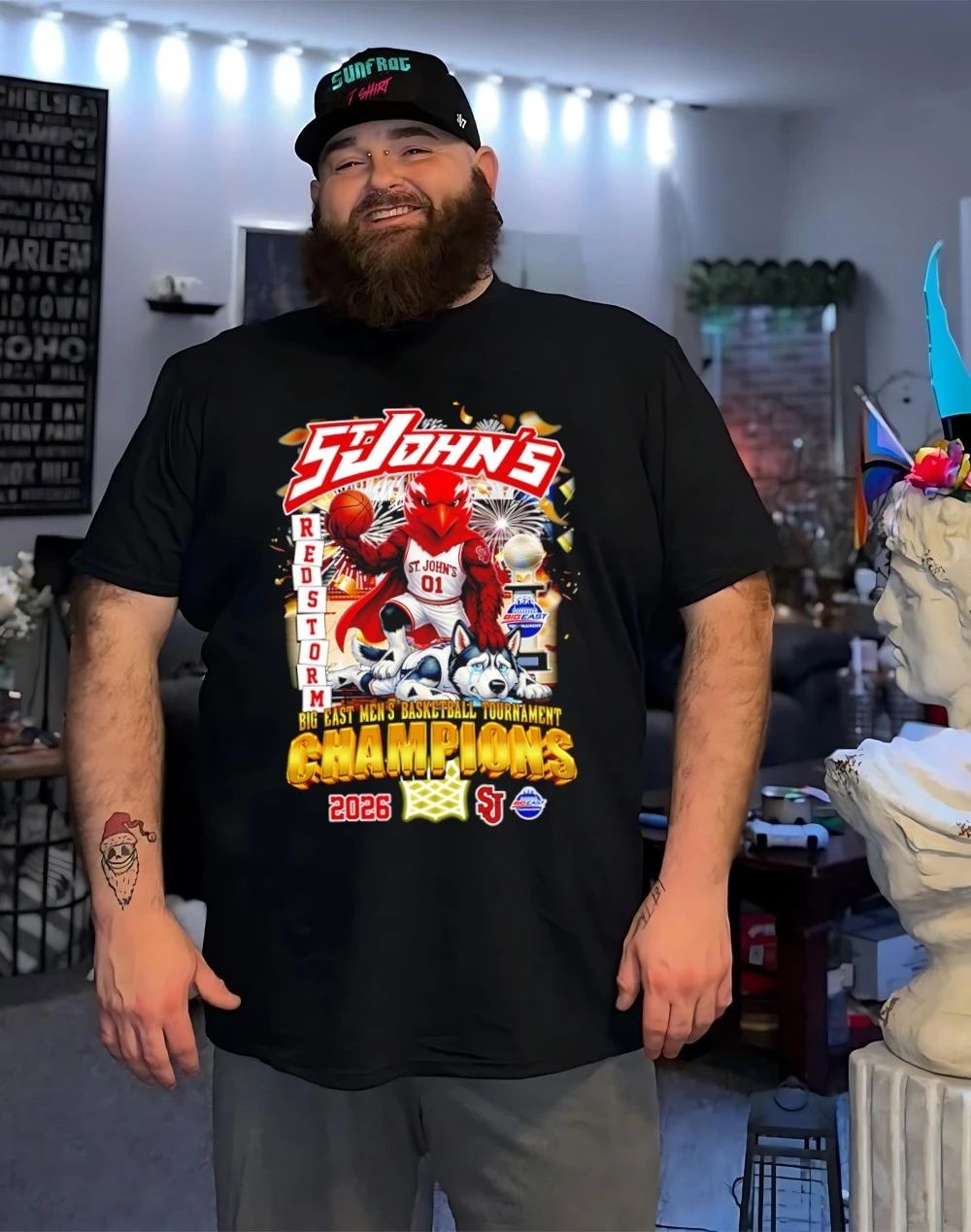 St John’s Red Storm 2026 Big East Men’s Basketball Tournament Champions mascot shirt