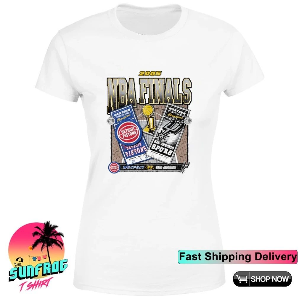 Detroit Pistons Vs San Antonio Spurs Nba Finals Dueling Court Matchup Shirt