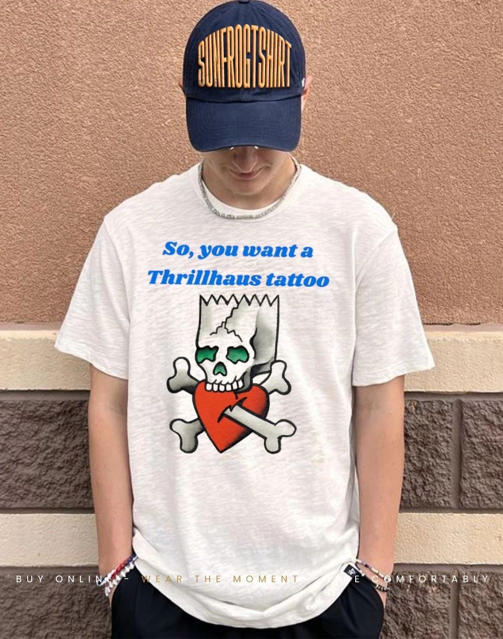 Simpson skull bones heart so you want a Thrillhaus tattoo shirt