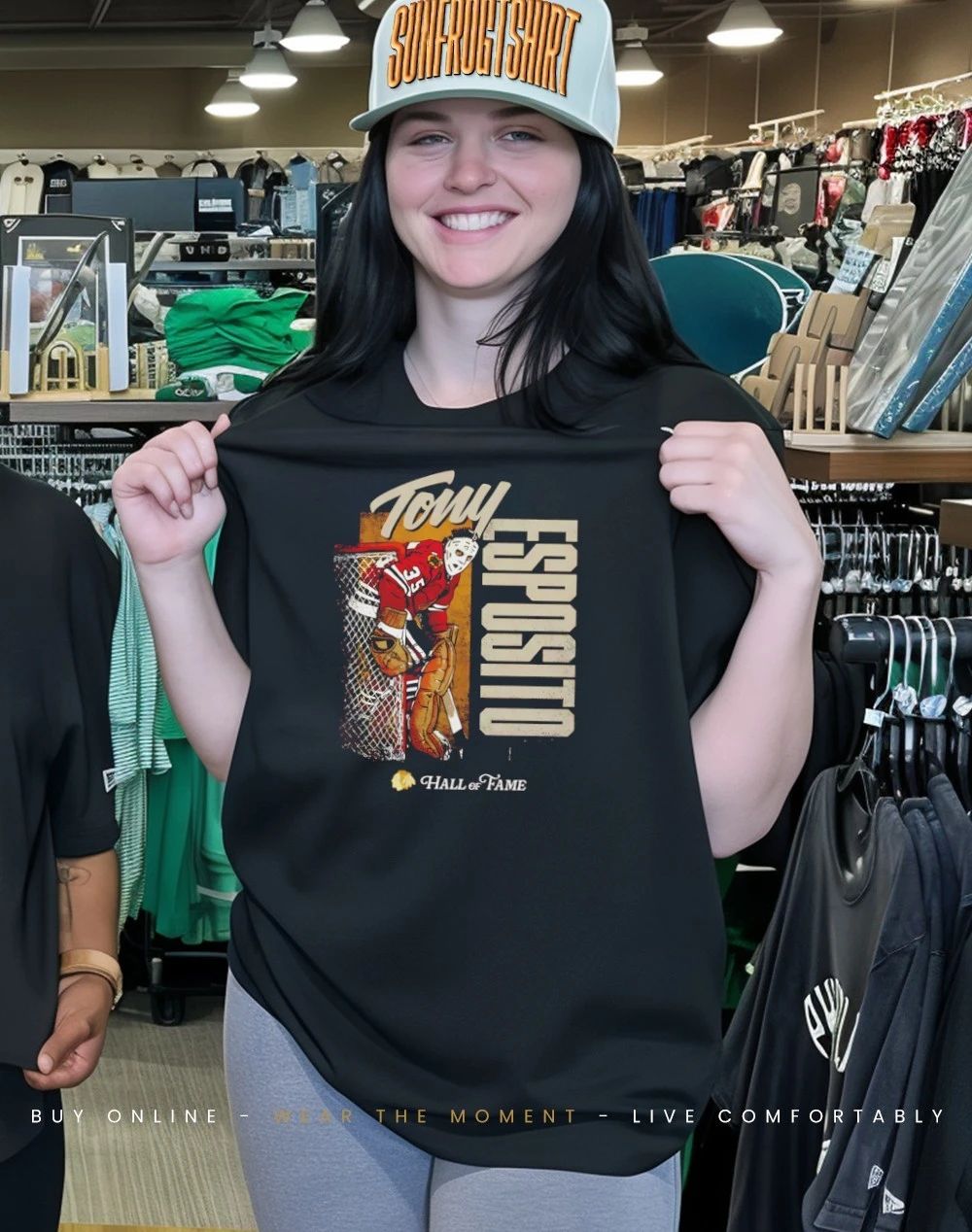 Tony Esposito Chicago Blackhawks H.O.F. Highlight shirt