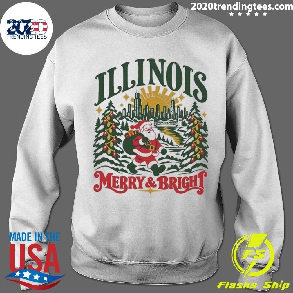Illinois Merry And Bright Christmas Santa 2026 Shirt